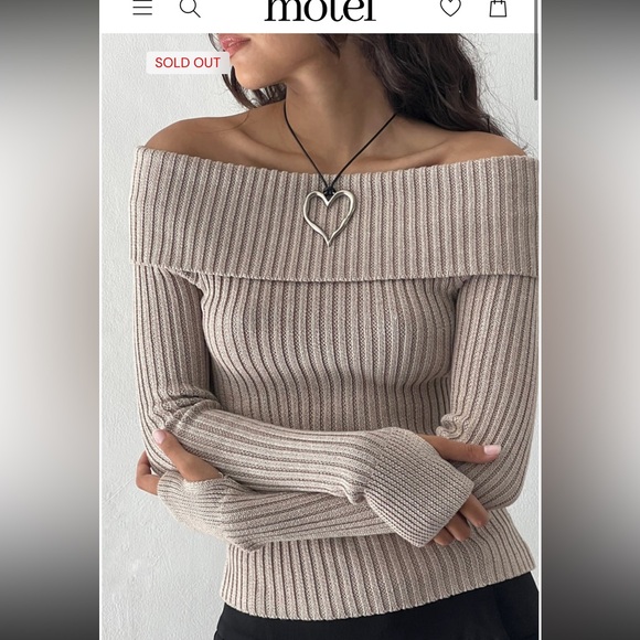 Motel Rocks Off-Shoulder Ribbed Sweater - Picture 2 of 5